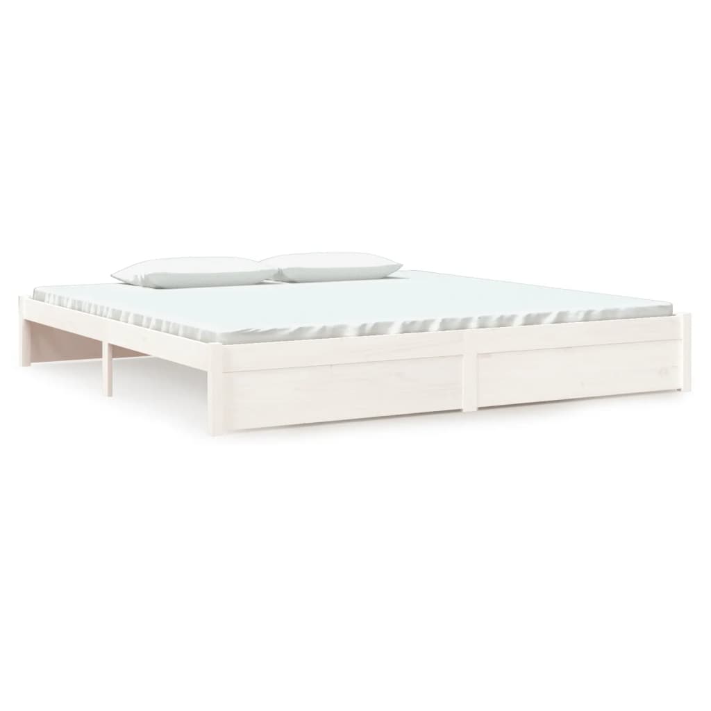 Sengeramme hvit heltre 200x200 cm