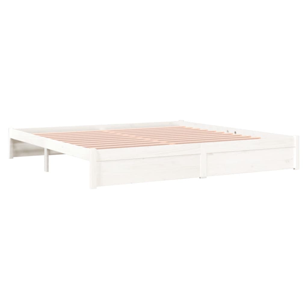 Sengeramme hvit heltre 200x200 cm