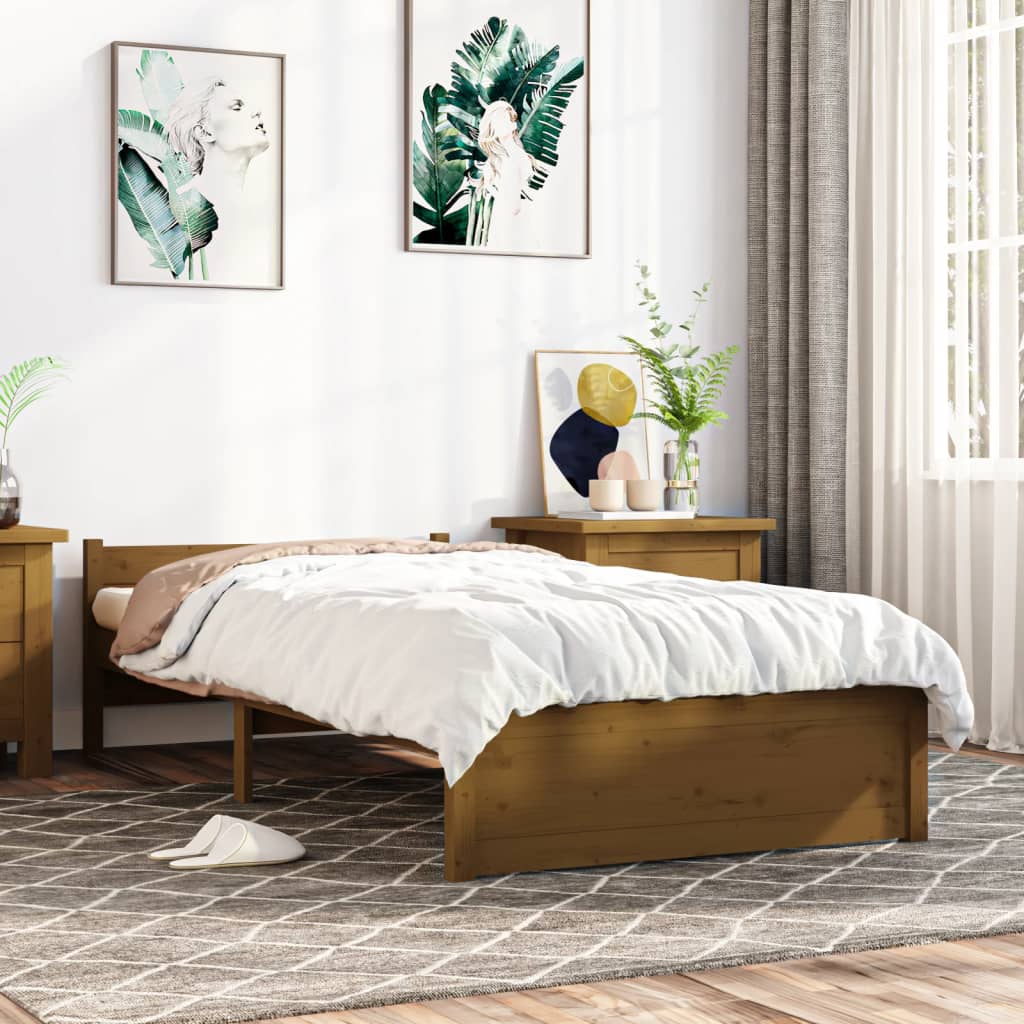 Sengeramme honningbrun heltre 75x190 cm Small Single