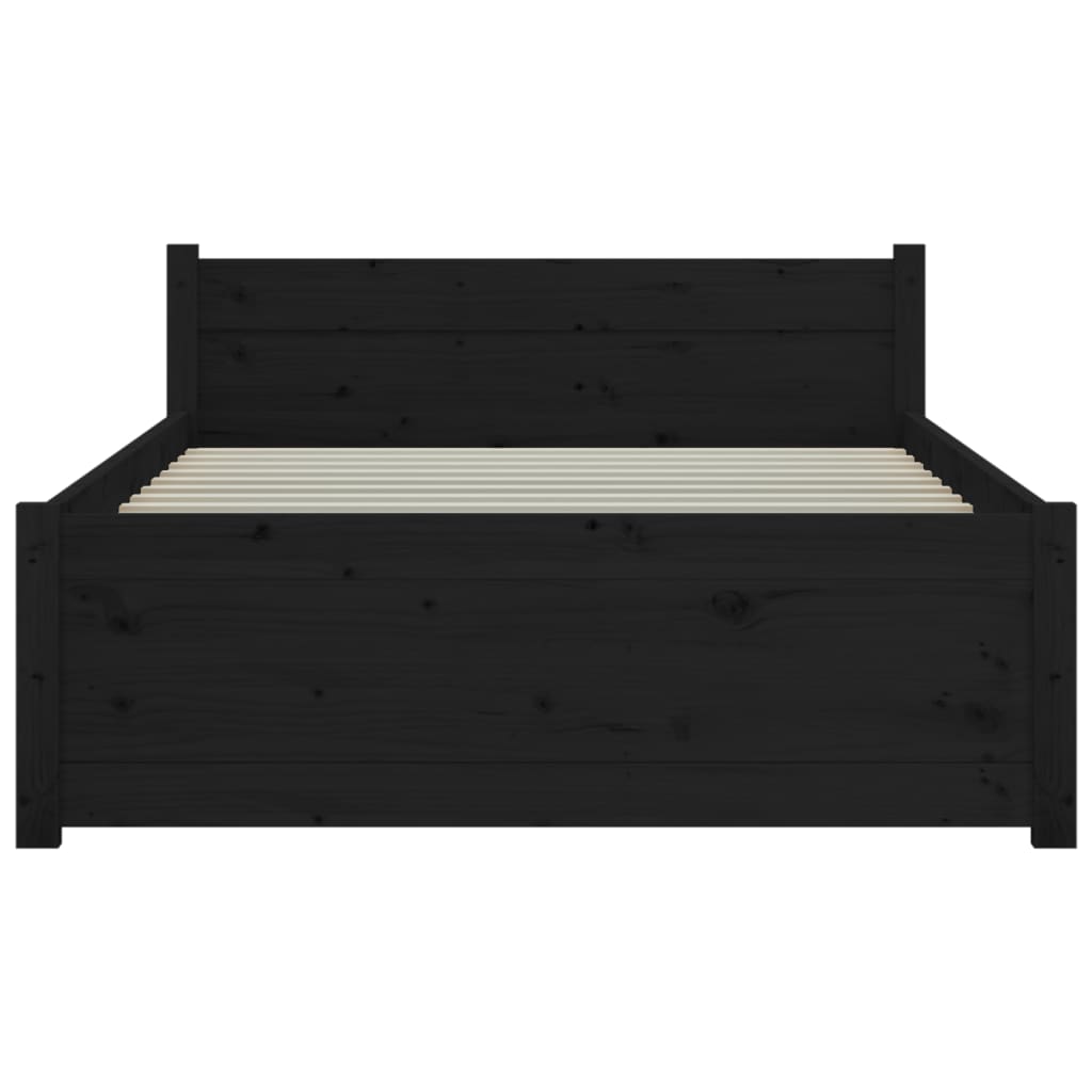 Sengeramme svart heltre 75x190 cm Small Single
