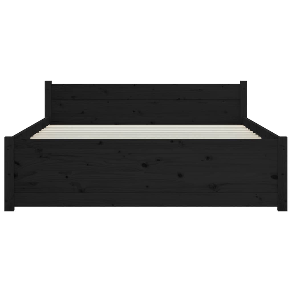 Sengeramme svart heltre 135x190 cm Double