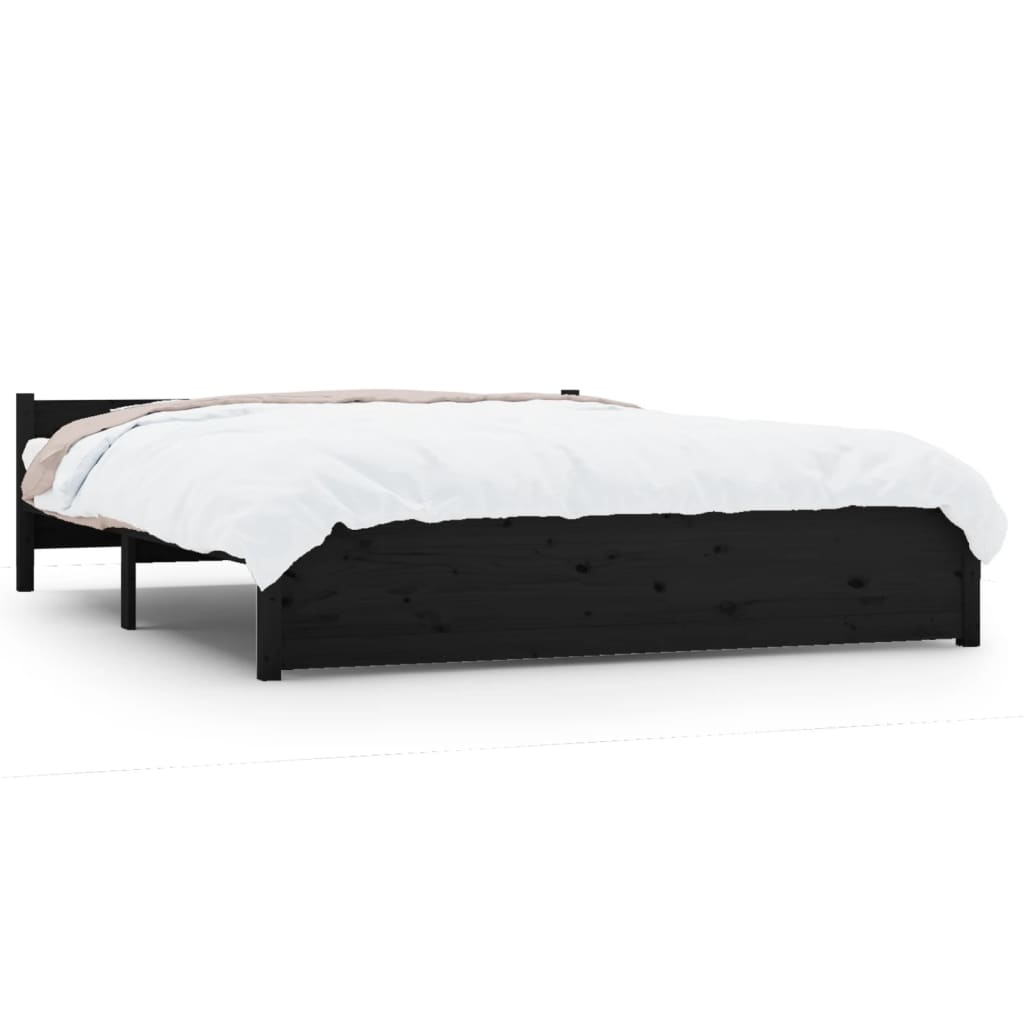 Sengeramme svart heltre 140x190 cm
