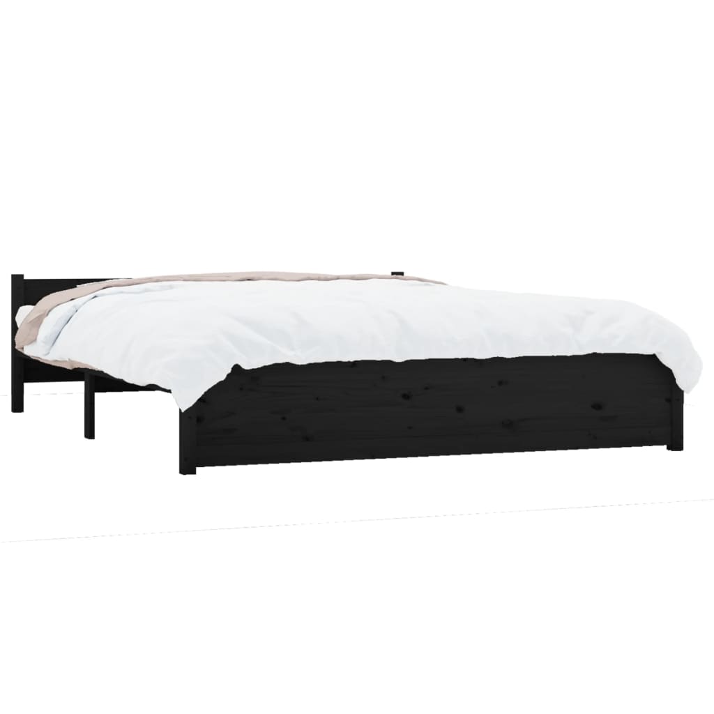 Sengeramme svart heltre 140x190 cm