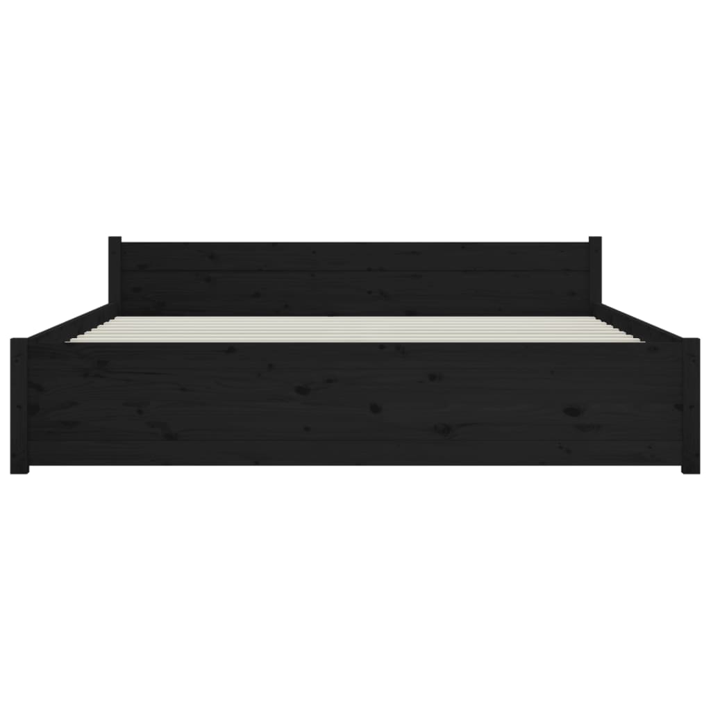 Sengeramme svart heltre 140x190 cm