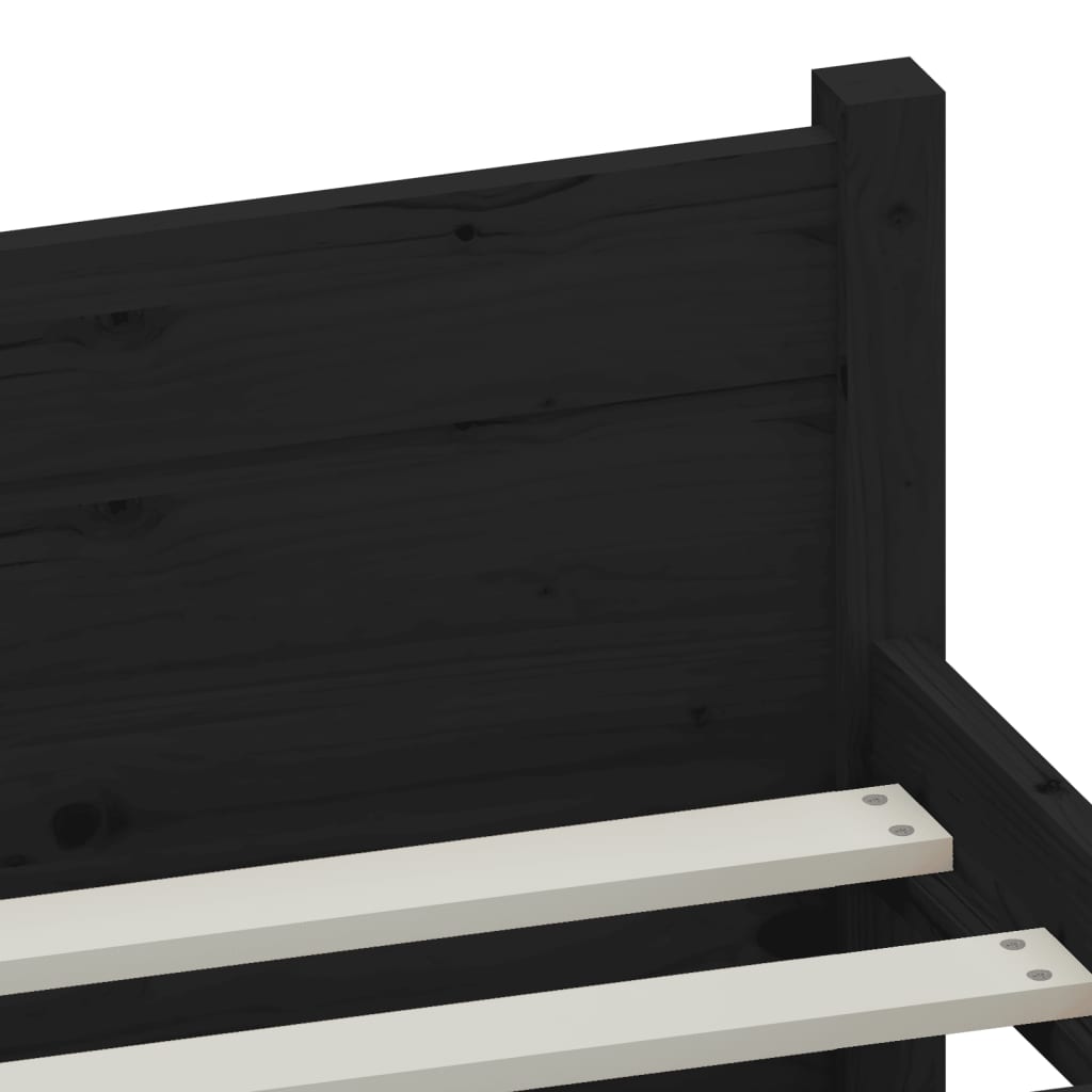 Sengeramme svart heltre 140x190 cm