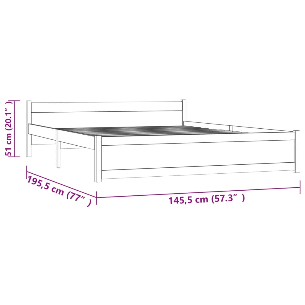 Sengeramme svart heltre 140x190 cm