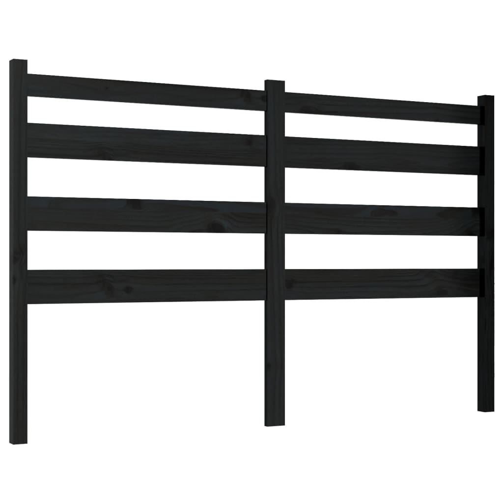 Sengegavl svart 166x4x100 cm heltre furu