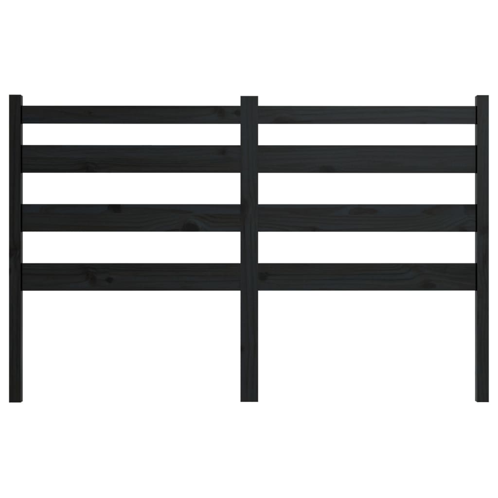 Sengegavl svart 186x4x100 cm heltre furu