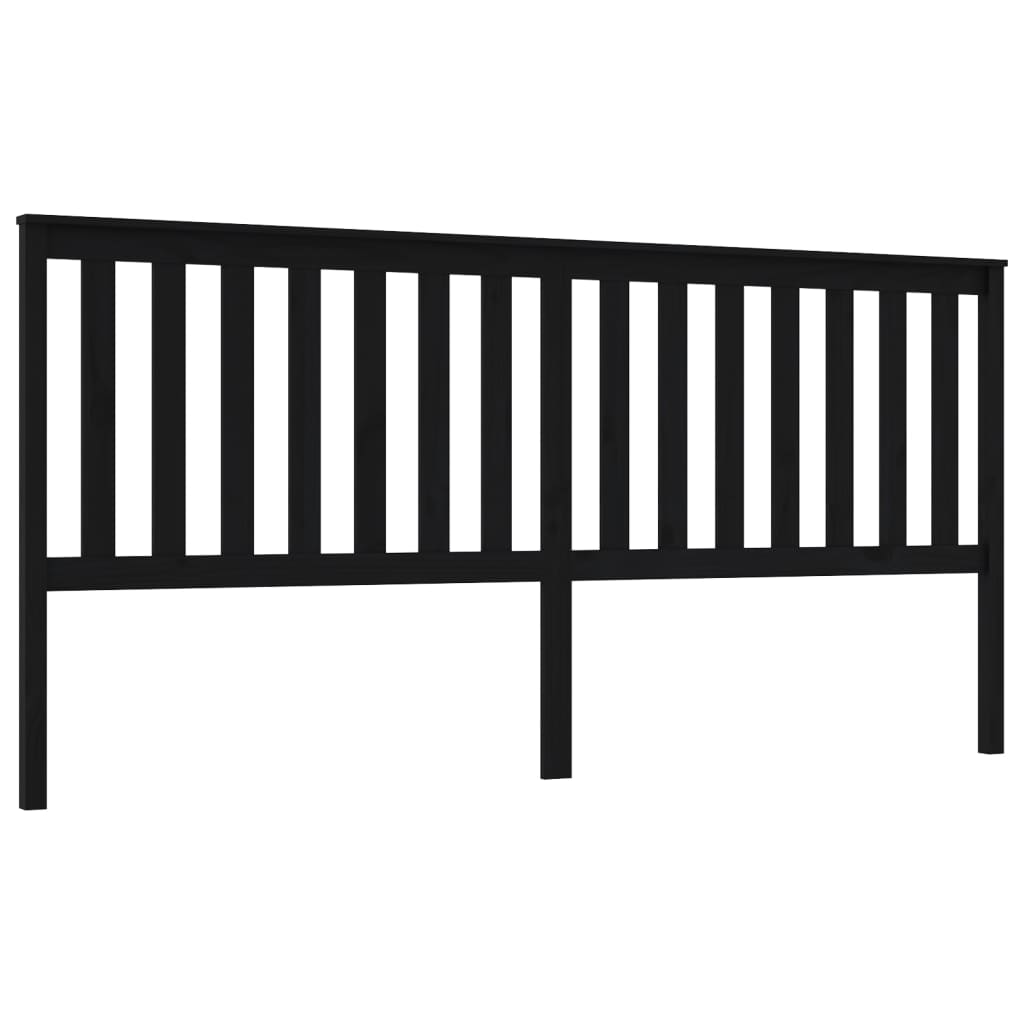 Sengegavl svart 206x6x101 cm heltre furu