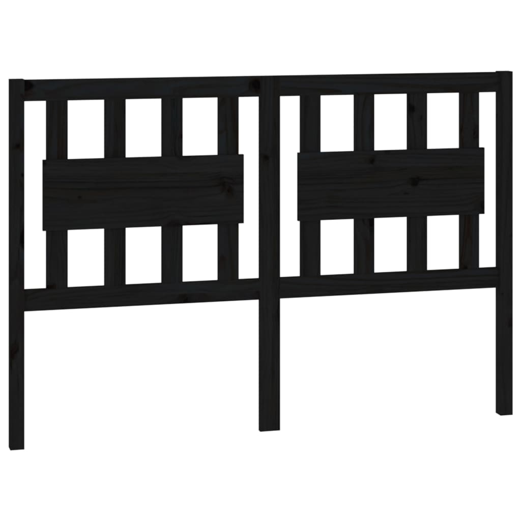 Sengegavl svart 125,5x4x100 cm heltre furu