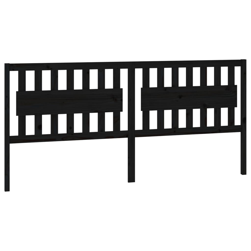 Sengegavl svart 205,5x4x100 cm heltre furu
