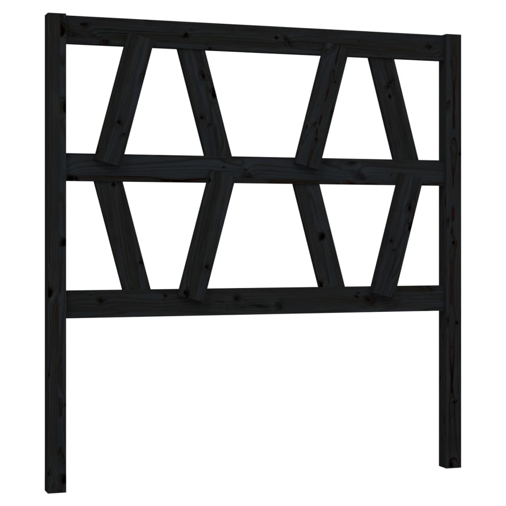 Sengegavl svart 81x4x100 cm heltre furu