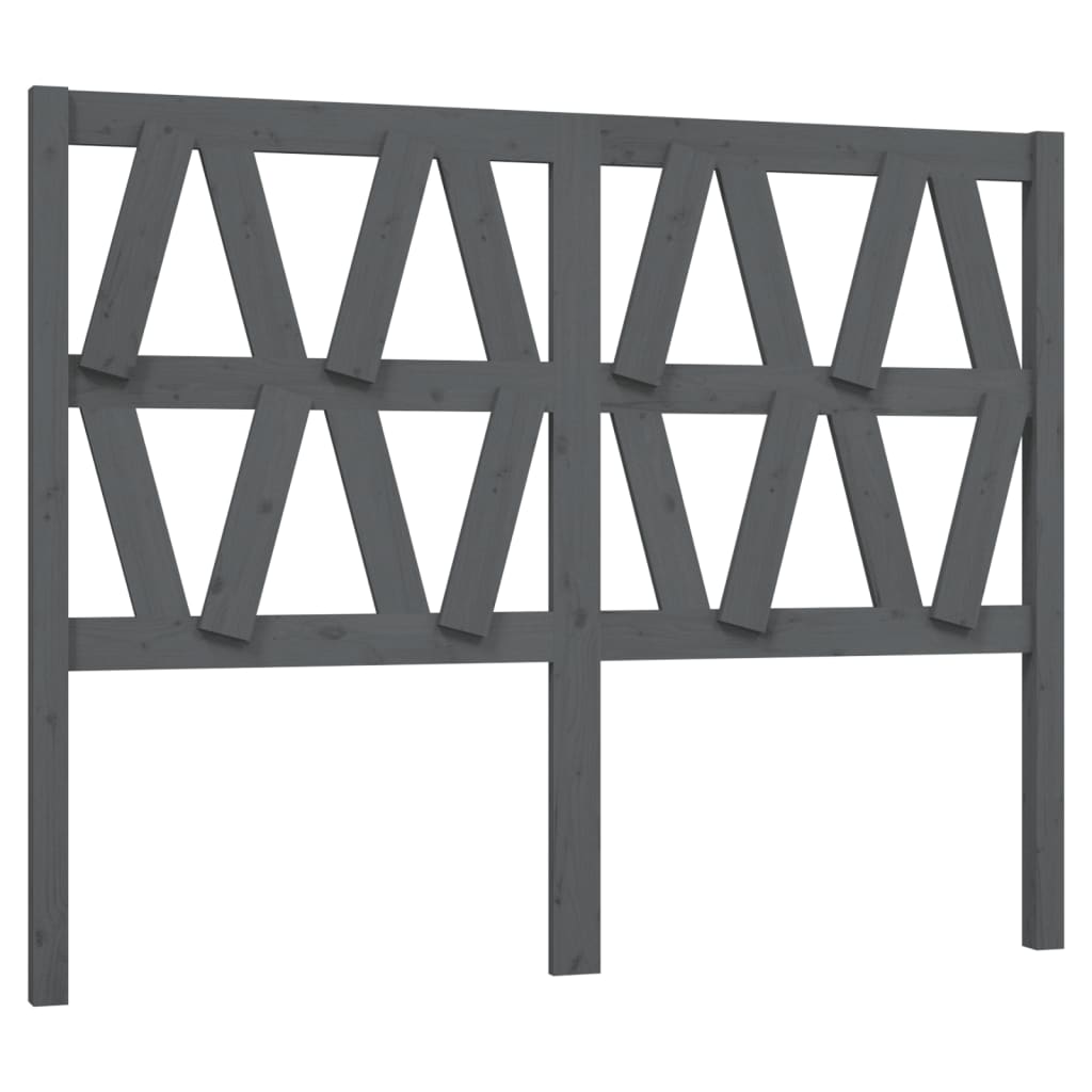 Sengegavl grå 146x4x100 cm heltre furu