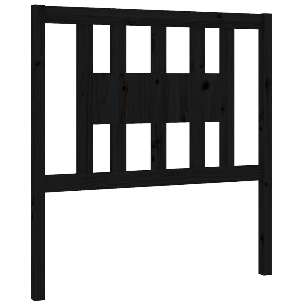 Sengegavl svart 81x4x100 cm heltre furu
