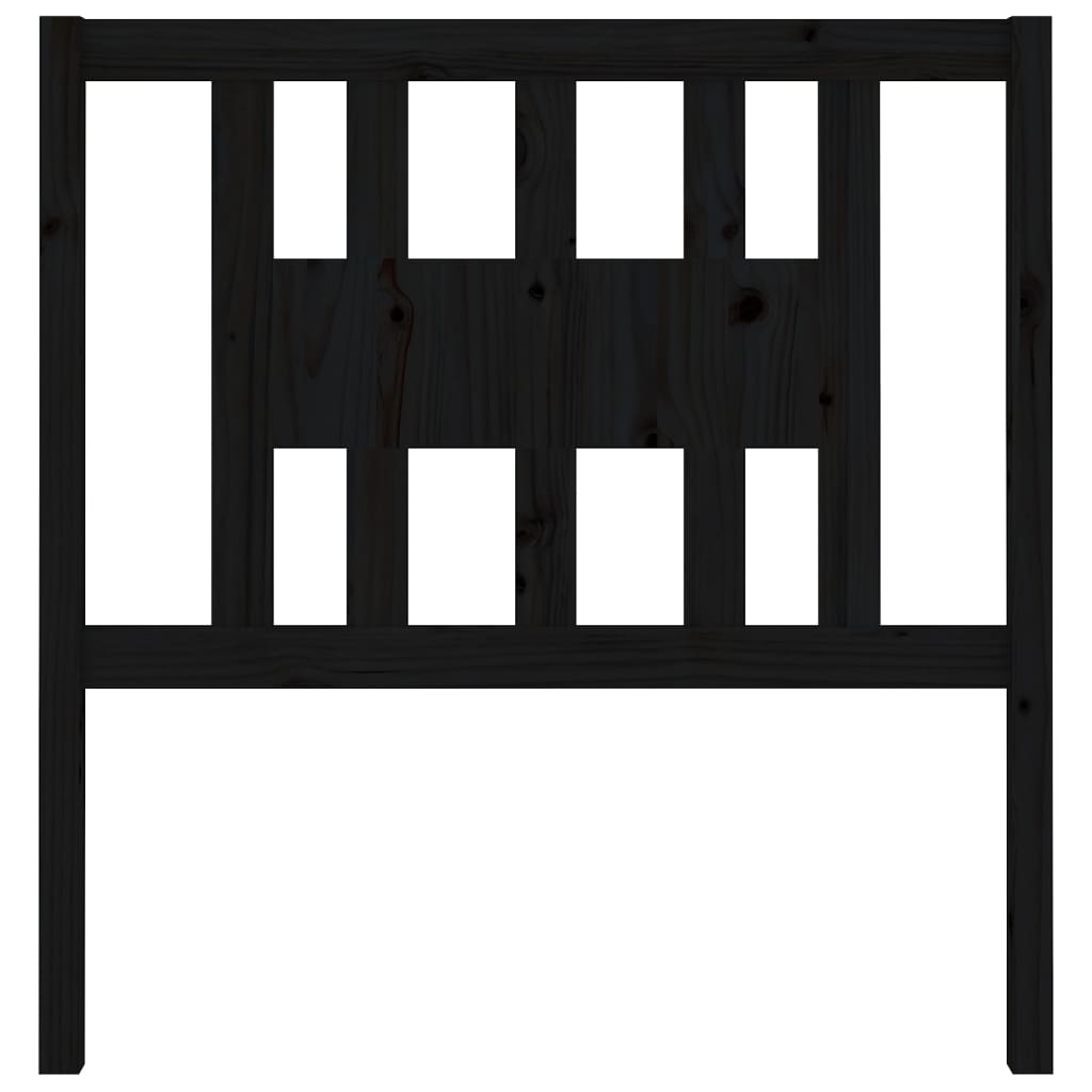 Sengegavl svart 96x4x100 cm heltre furu