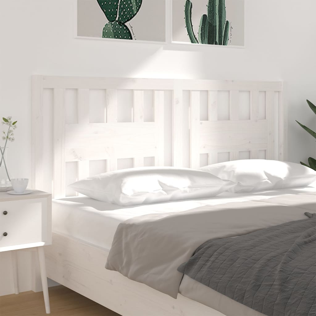 Sengegavl hvit 146x4x100 cm heltre furu