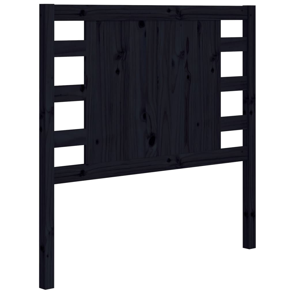 Sengegavl svart 96x4x100 cm heltre furu
