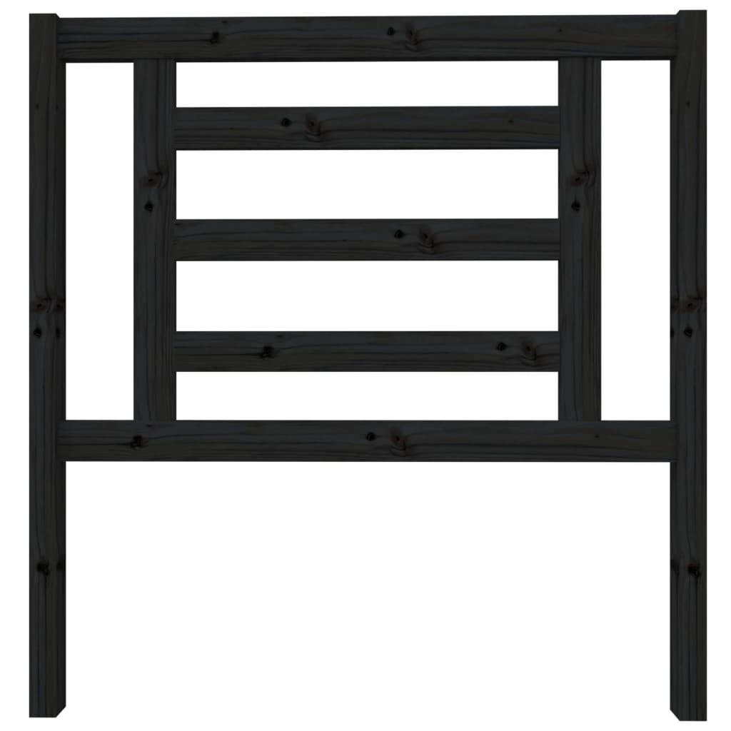 Sengegavl svart 96x4x100 cm heltre furu