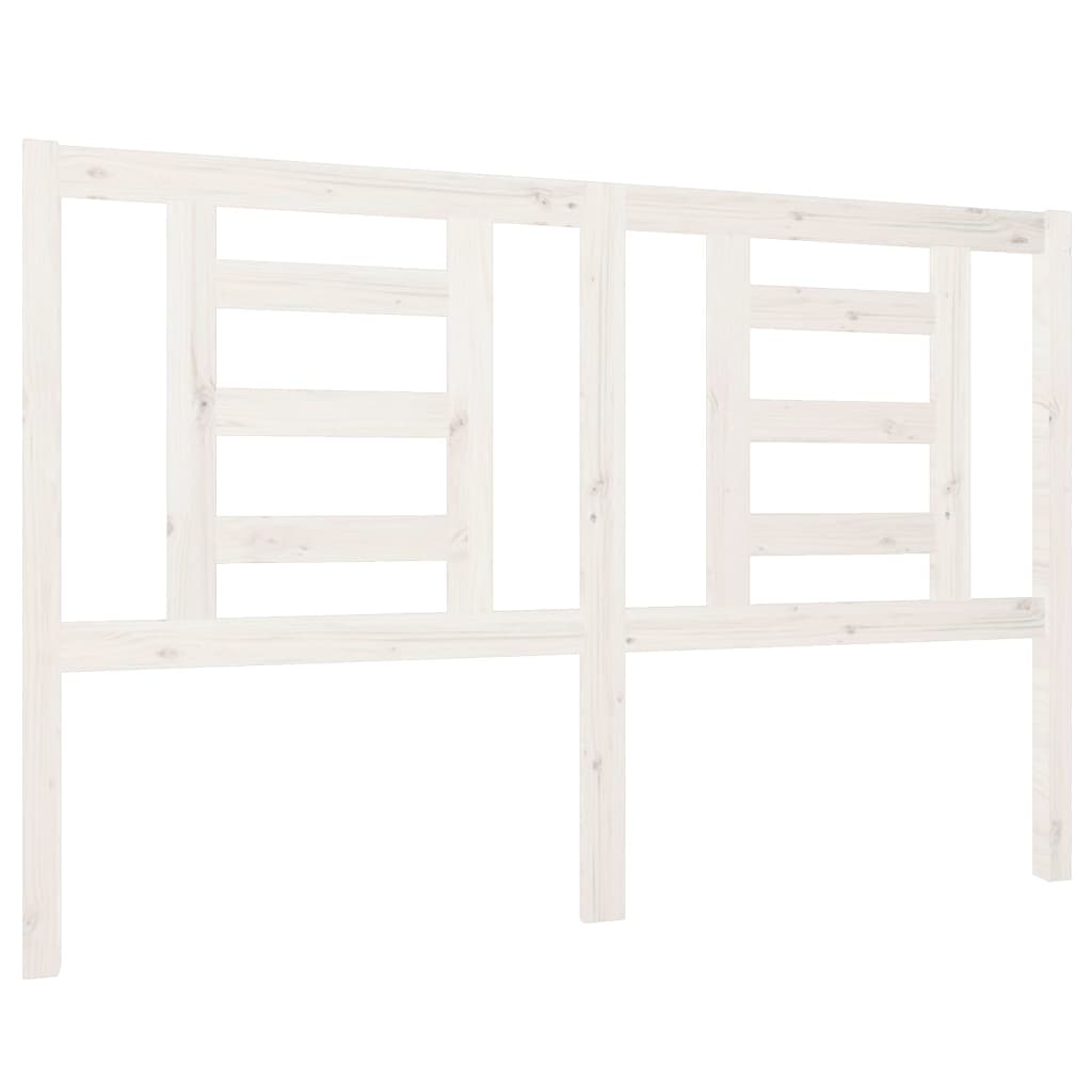 Sengegavl hvit 146x4x100 cm heltre furu