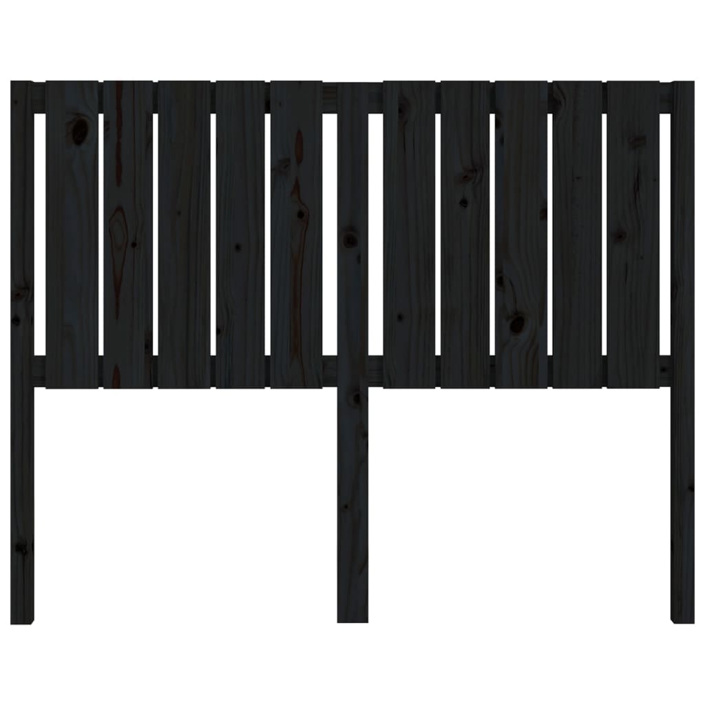 Sengegavl svart 125,5x4x100 cm heltre furu