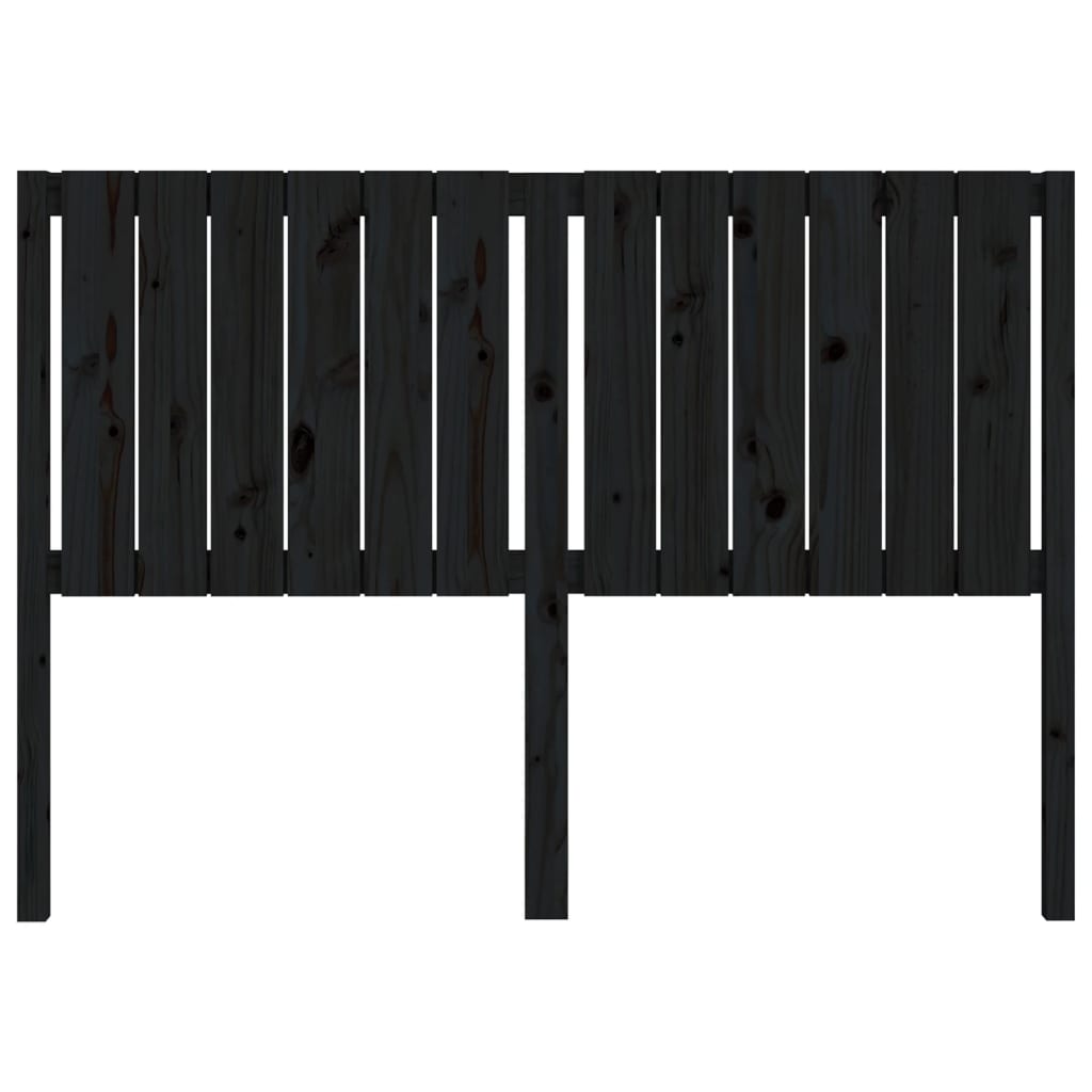 Sengegavl svart 145,5x4x100 cm heltre furu