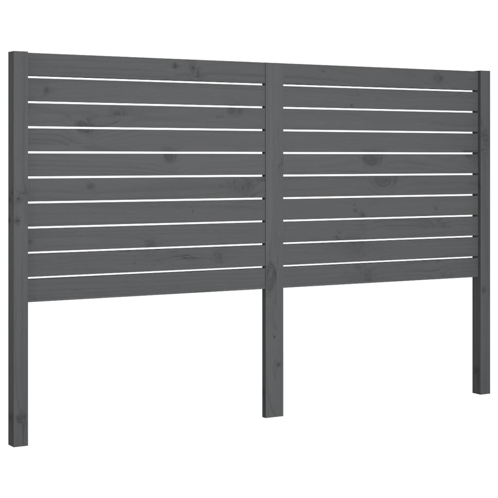 Sengegavl grå 126x4x100 cm heltre furu