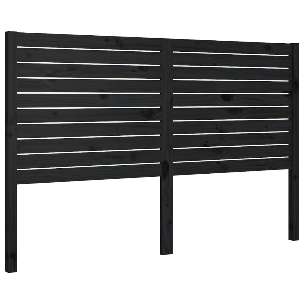 Sengegavl svart 186x4x100 cm heltre furu
