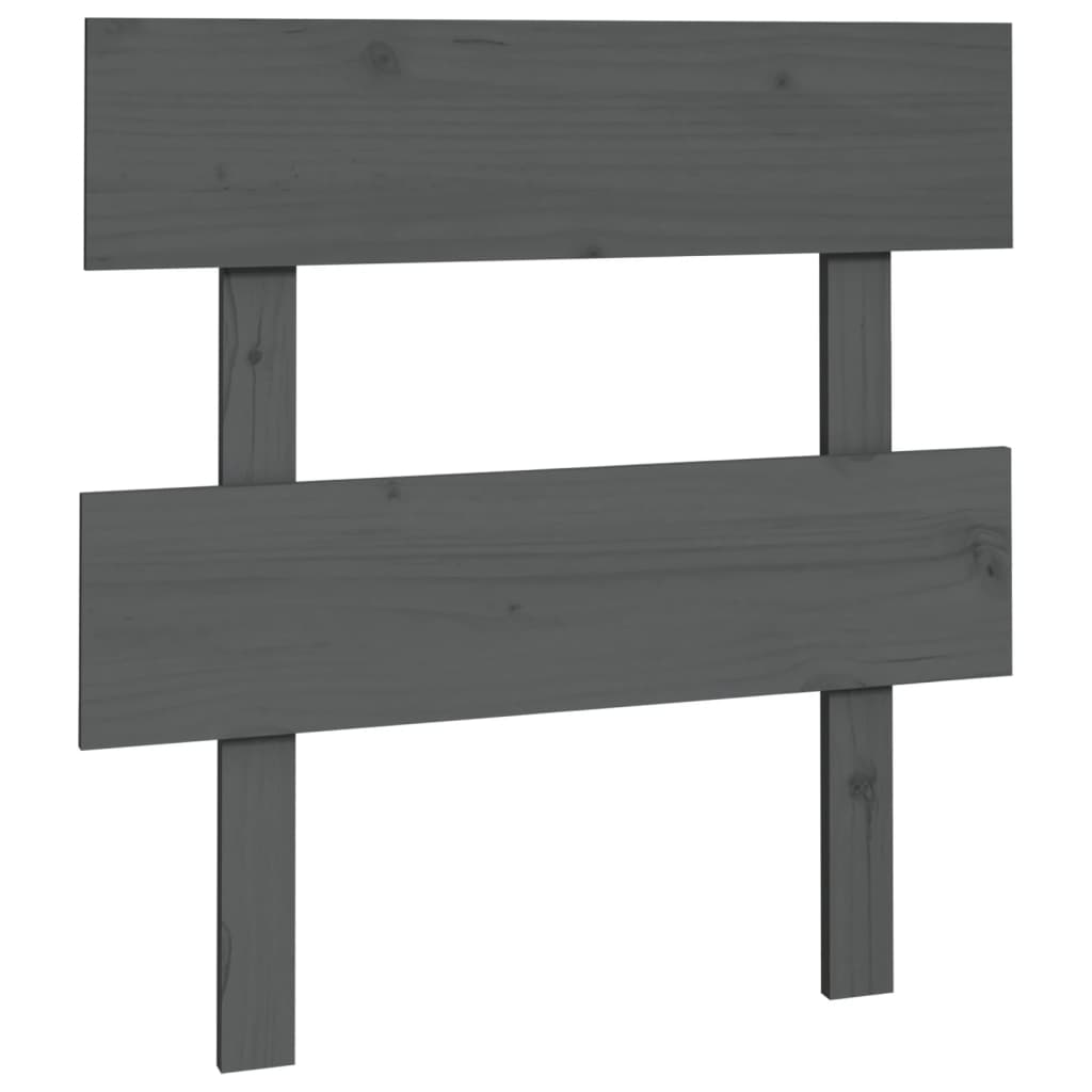 Sengegavl grå 93,5x3x81 cm heltre furu