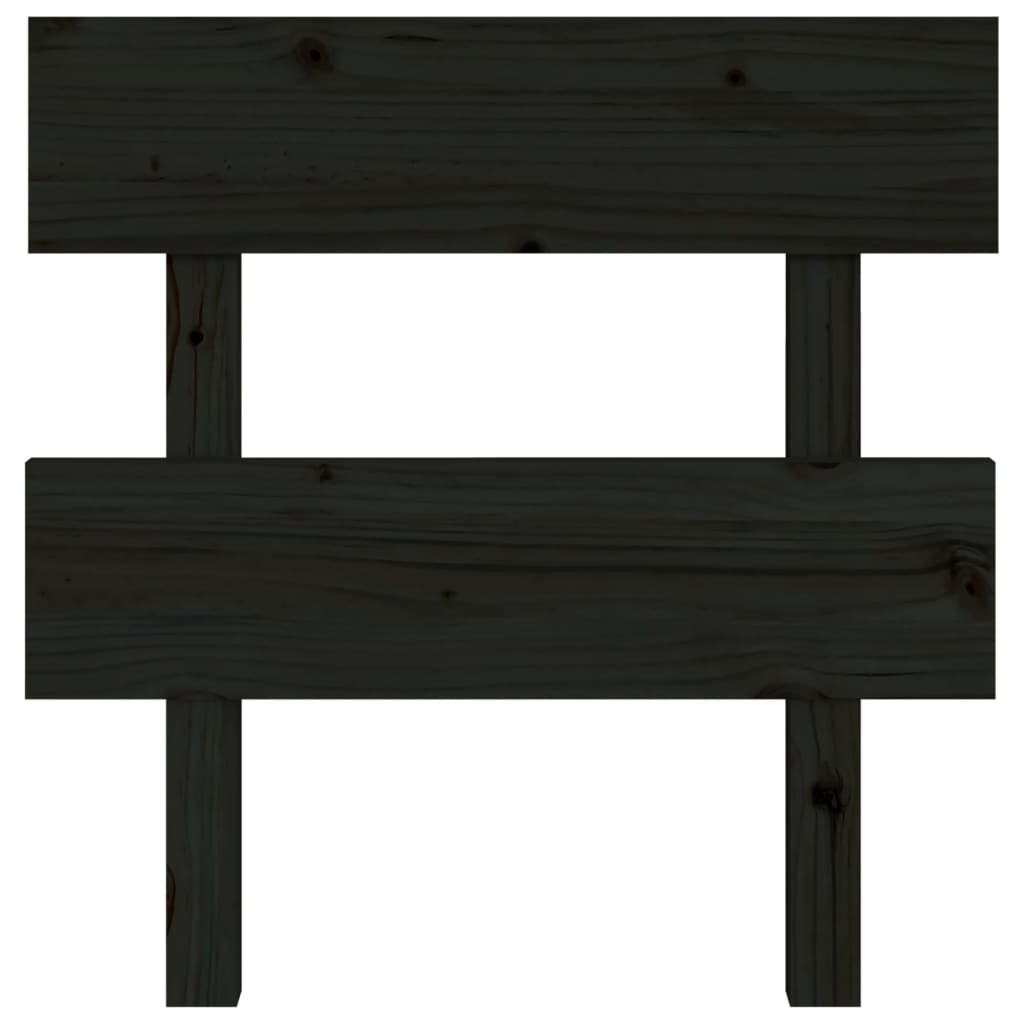 Sengegavl svart 93,5x3x81 cm heltre furu