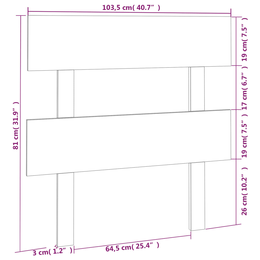 Sengegavl honningbrun 103,5x3x81 cm heltre furu