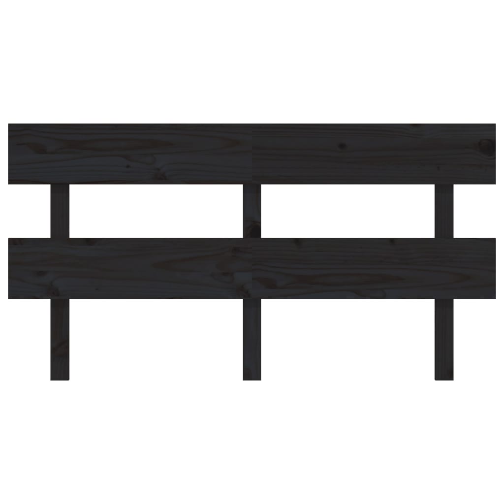 Sengegavl svart 164x3x81 cm heltre furu