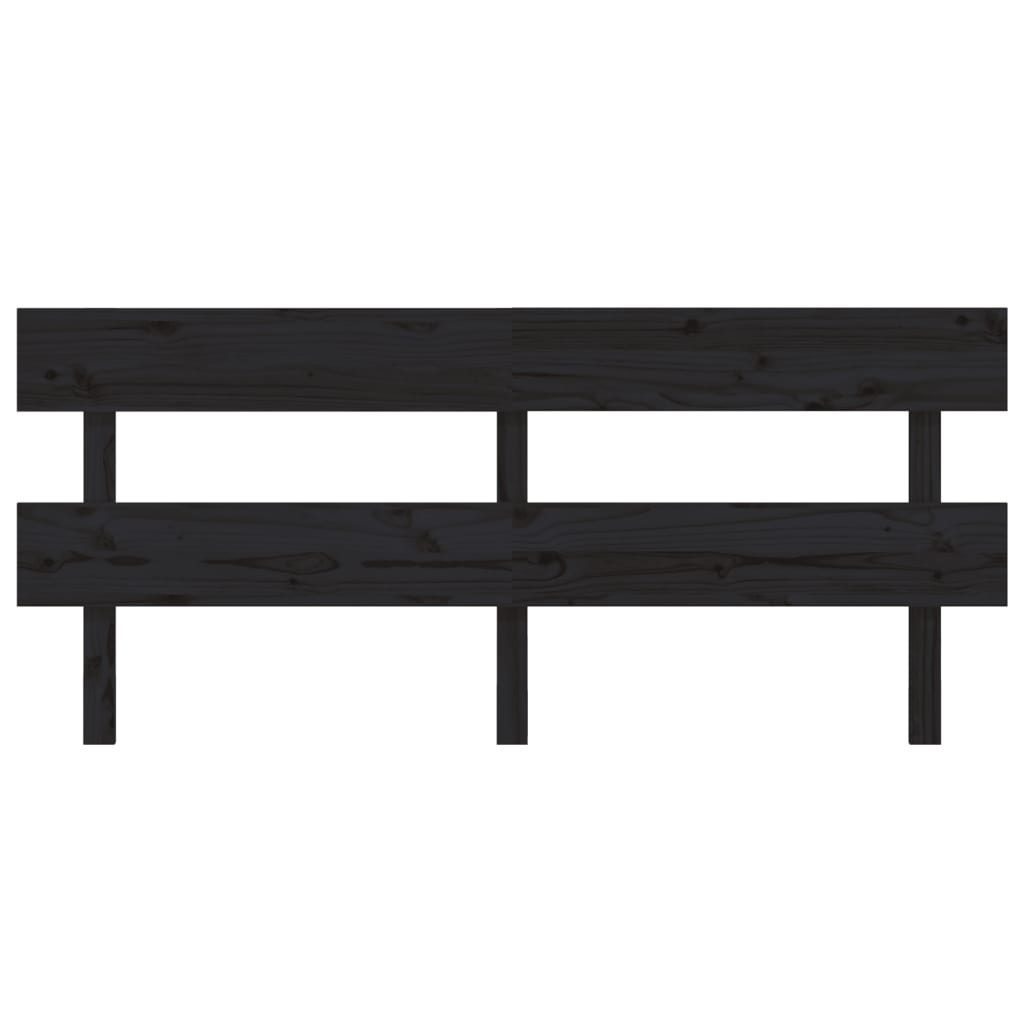 Sengegavl svart 184x3x81 cm heltre furu