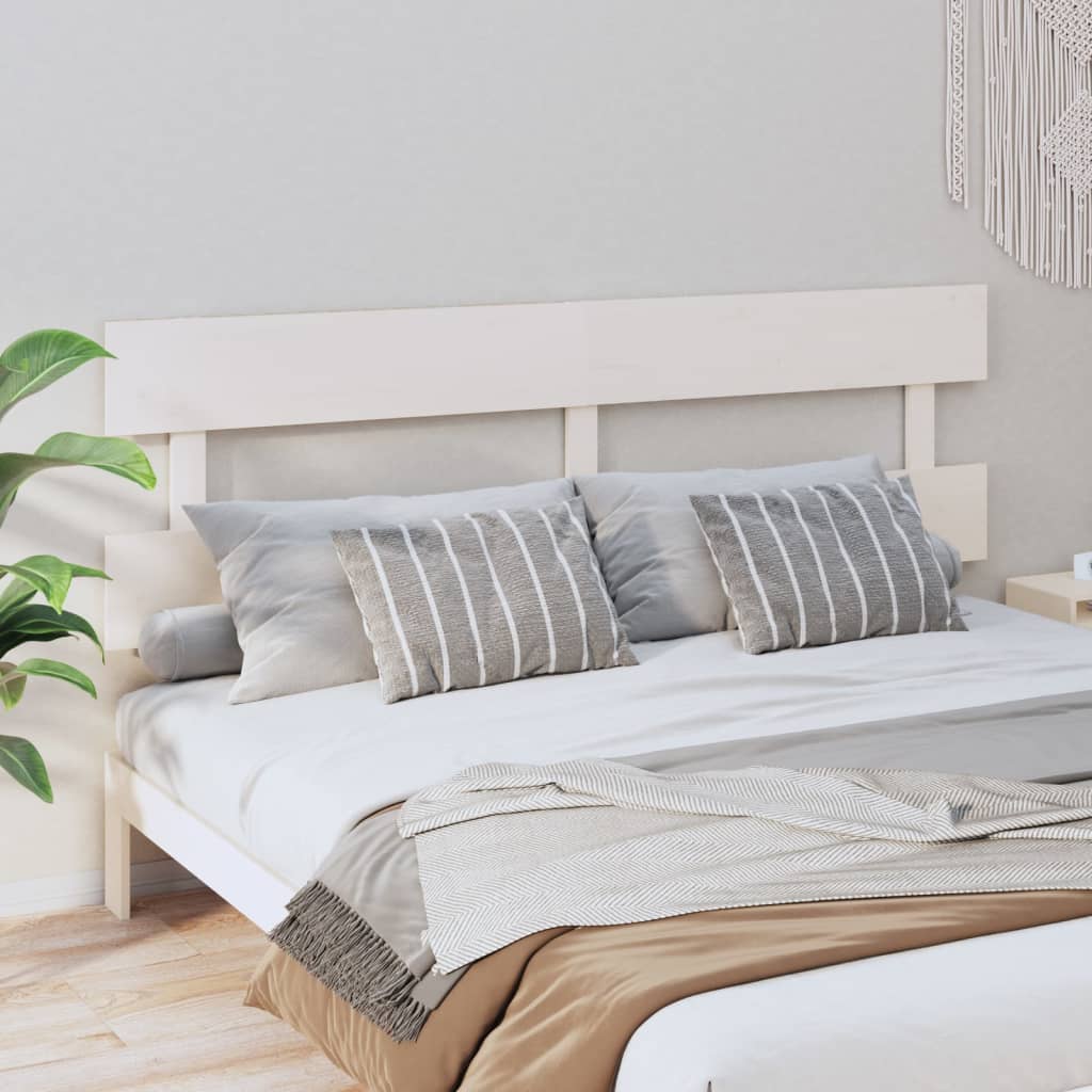 Sengegavl hvit 204x3x81 cm heltre furu