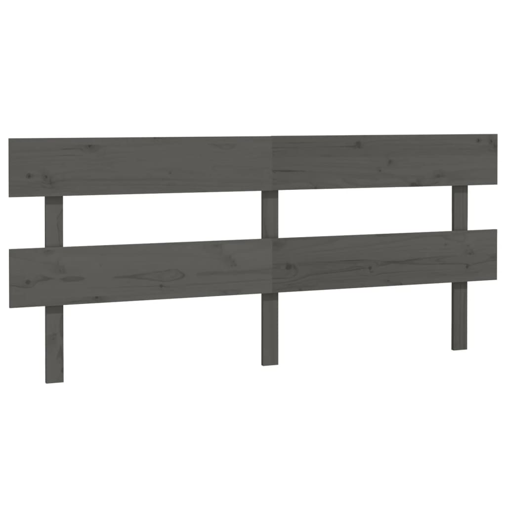 Sengegavl grå 204x3x81 cm heltre furu