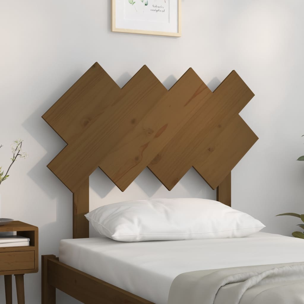 Sengegavl honningbrun 92x3x81 cm heltre furu
