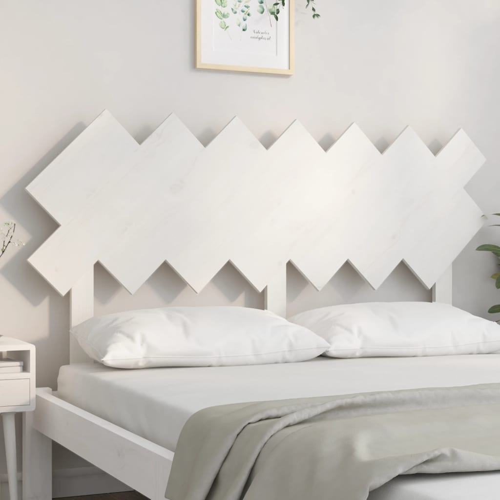 Sengegavl hvit 141x3x80,5 cm heltre furu