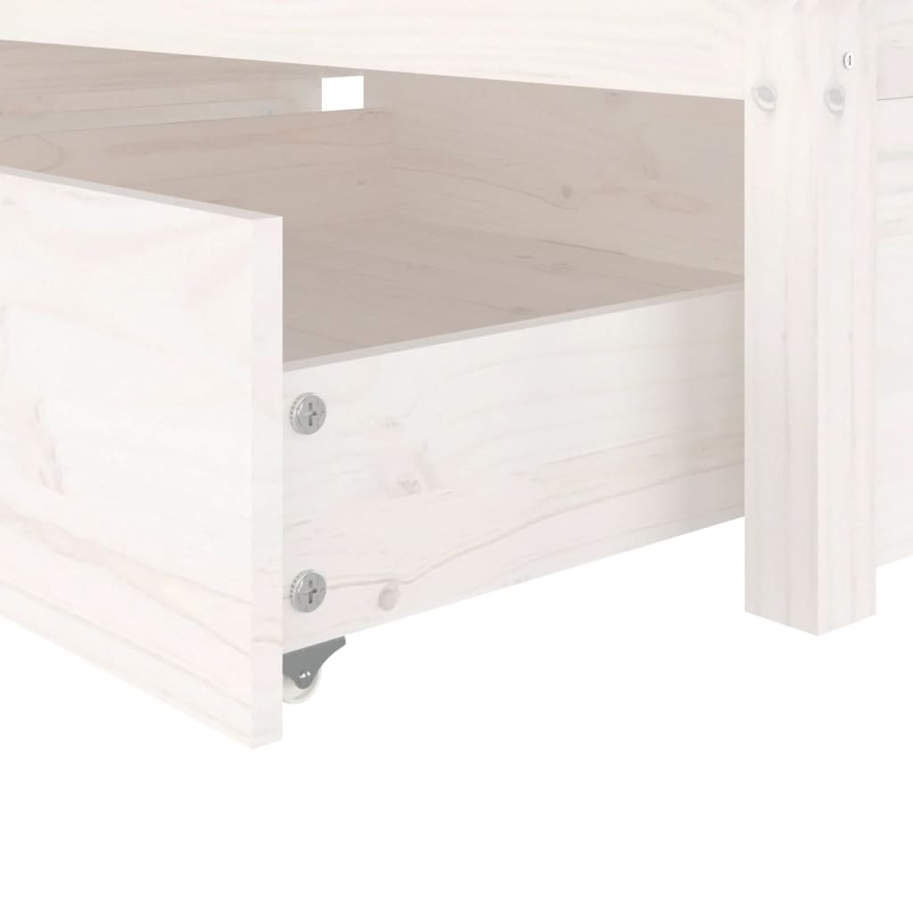 Sengeramme med skuffer hvit 90x200 cm