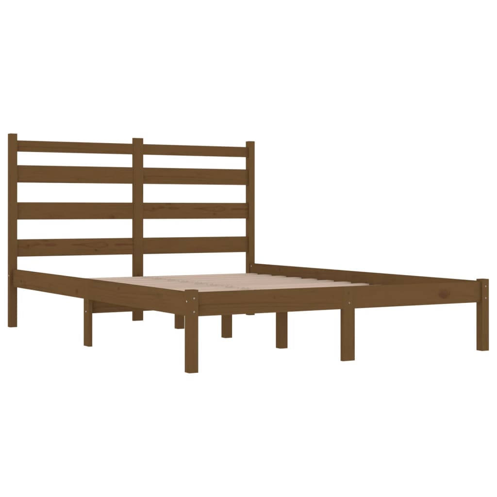 Sengeramme honningbrun heltre furu 200x200 cm