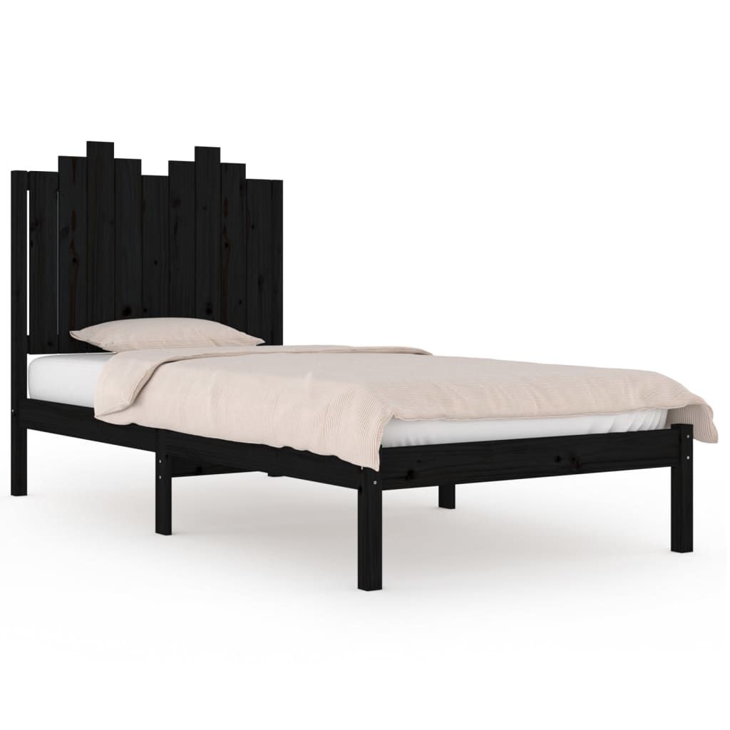 Sengeramme svart heltre furu 100x200 cm
