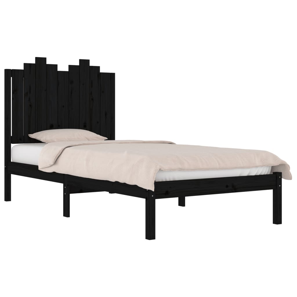 Sengeramme svart heltre furu 100x200 cm