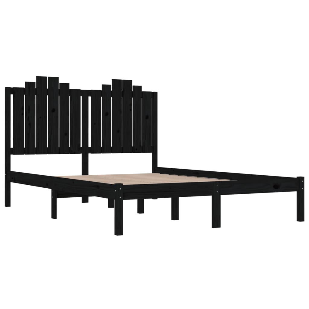 Sengeramme svart heltre furu 200x200 cm