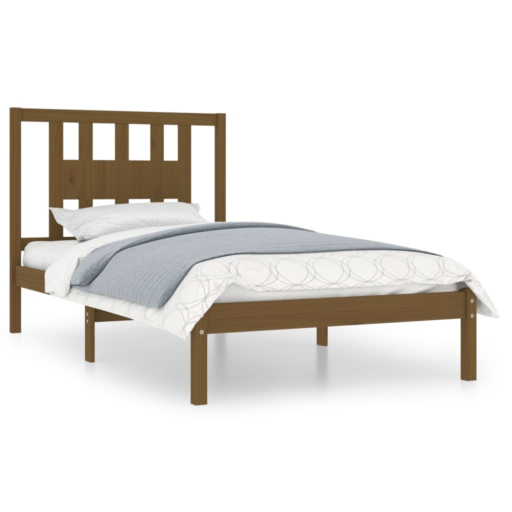 Sengeramme honningbrun heltre furu 100x200 cm