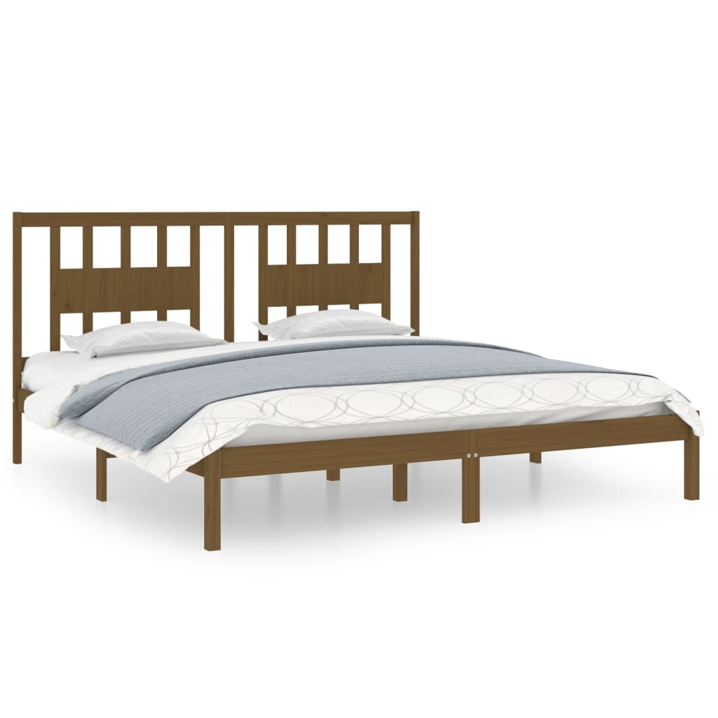 Sengeramme honningbrun heltre furu 200x200 cm