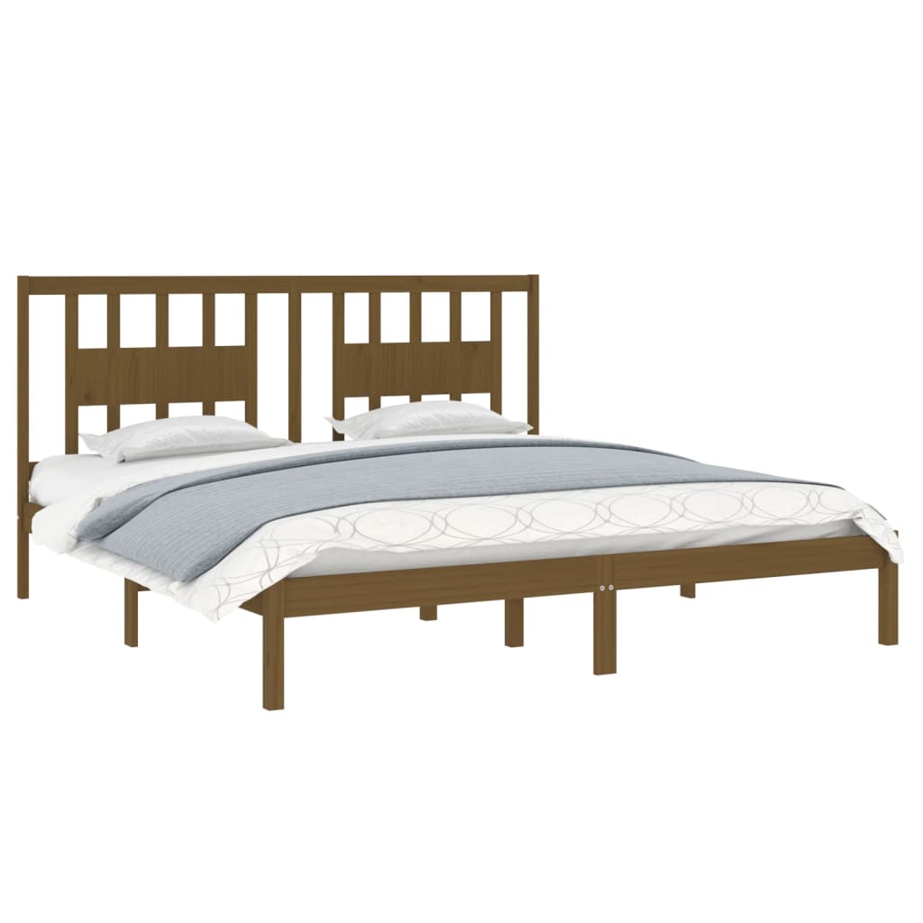 Sengeramme honningbrun heltre furu 200x200 cm