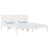 Sengeramme med madrass hvit 200x200 cm heltre furu