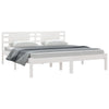 Sengeramme med madrass hvit 200x200 cm heltre furu