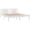 Sengeramme med madrass hvit 200x200 cm heltre furu