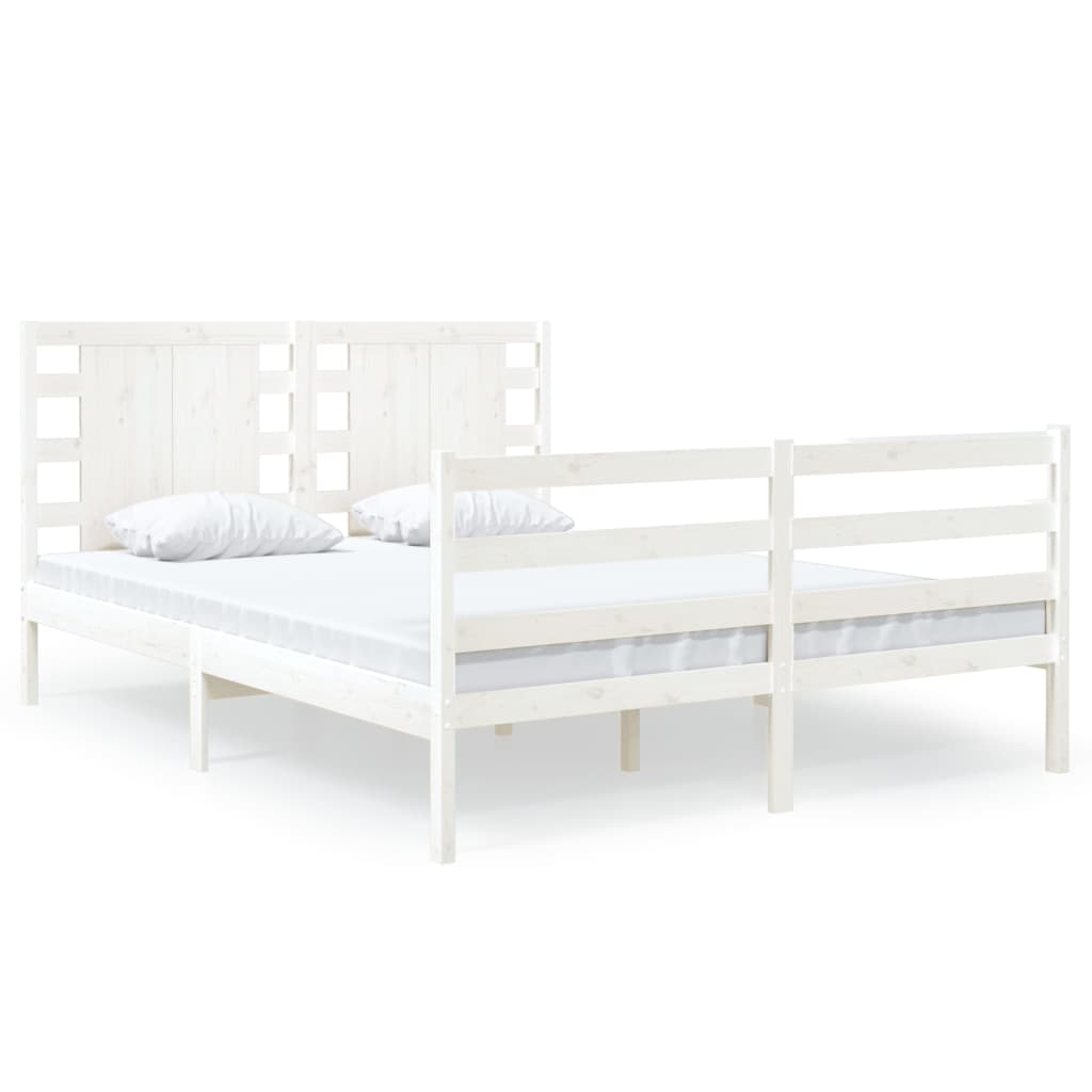 Sengeramme uten madrass hvit 120x190 cm heltre furu
