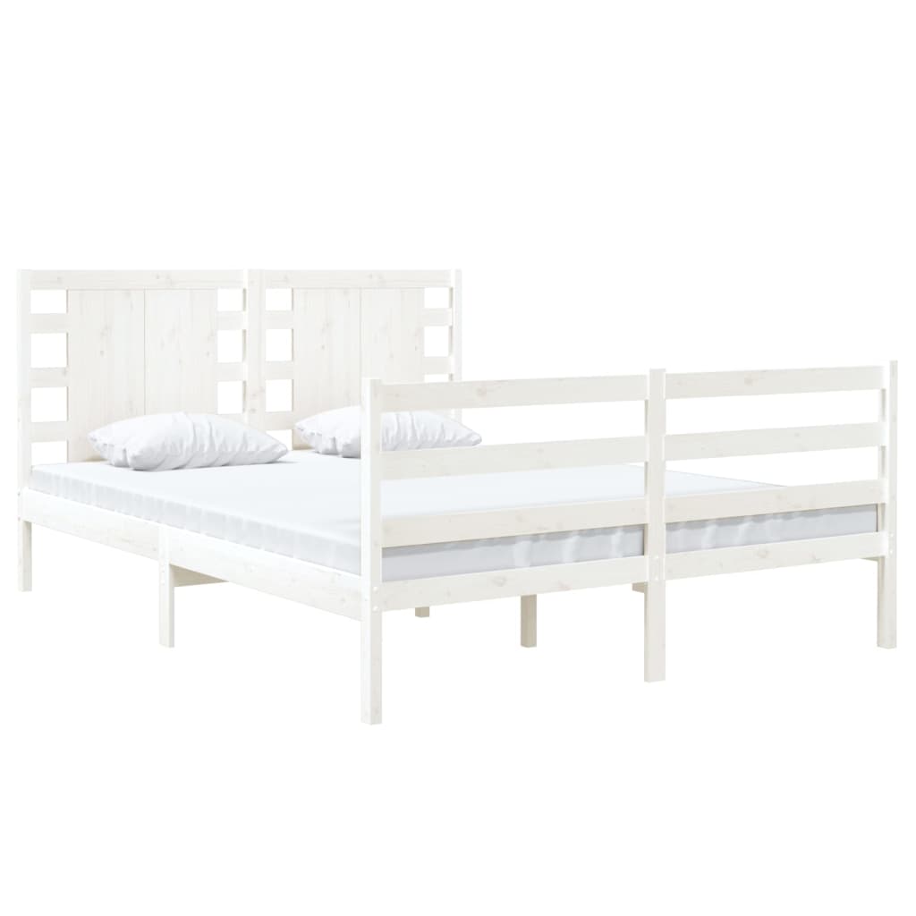 Sengeramme uten madrass hvit 120x190 cm heltre furu