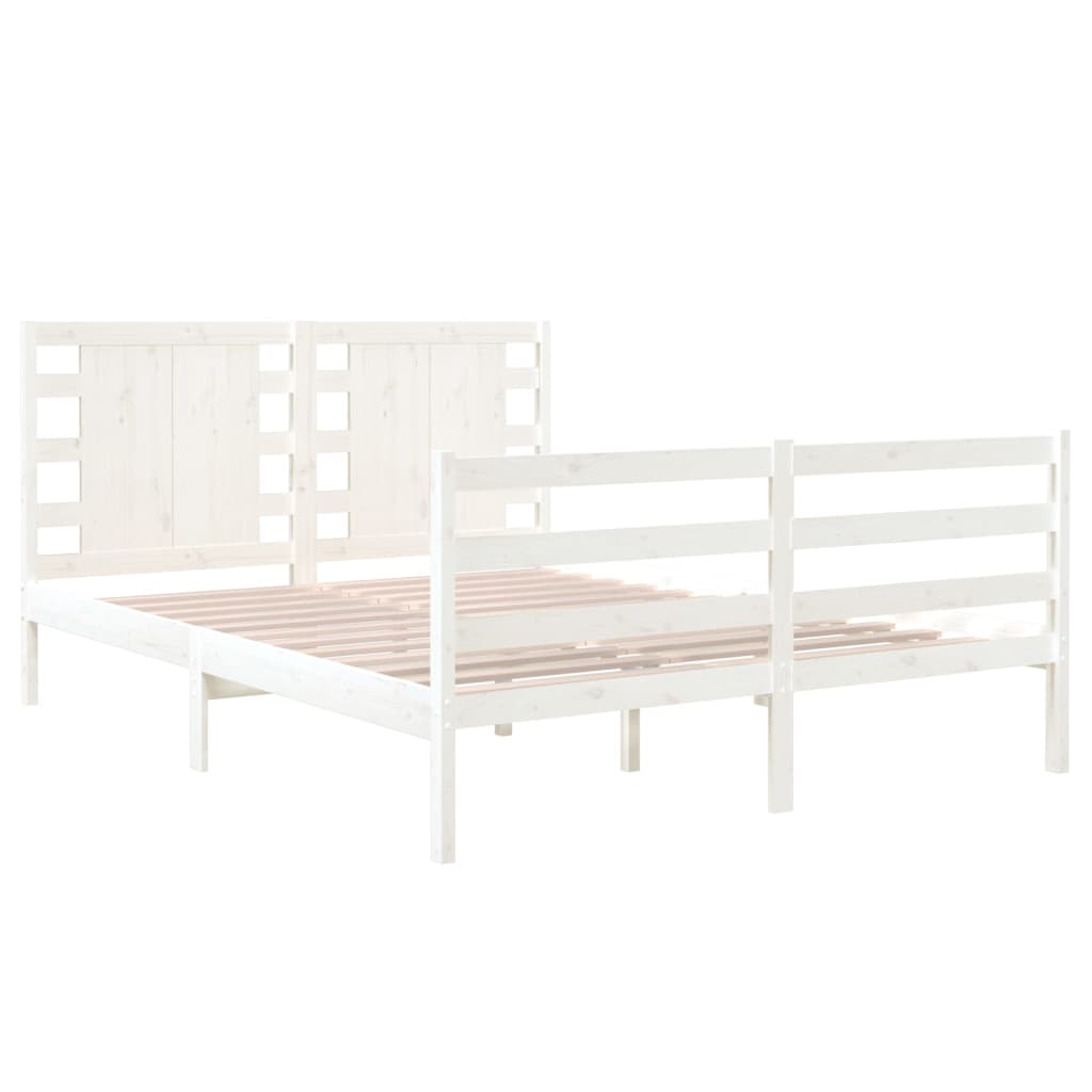 Sengeramme uten madrass hvit 120x190 cm heltre furu